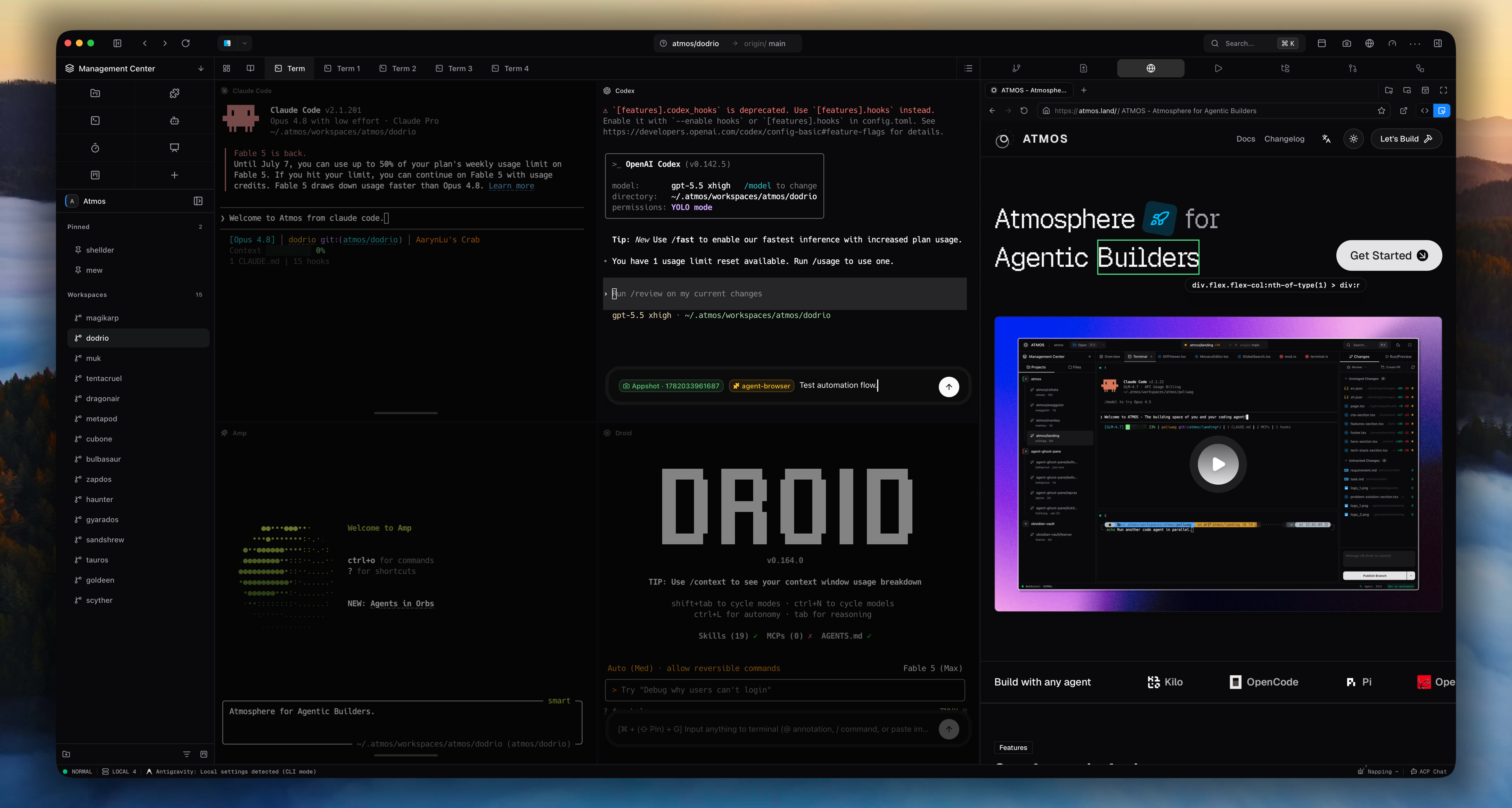 Atmos visual terminal preview